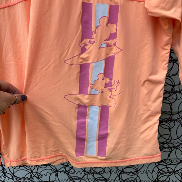 Disney Aulani Resort Spirit Jersey Orange Long Sleeve Swim Shirt UPF 50 LARGE - Picture 2 of 14